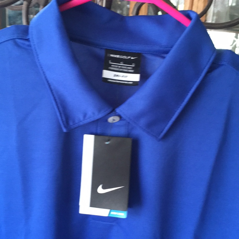 New with tags NIKE Golf Polo bright blue size Large